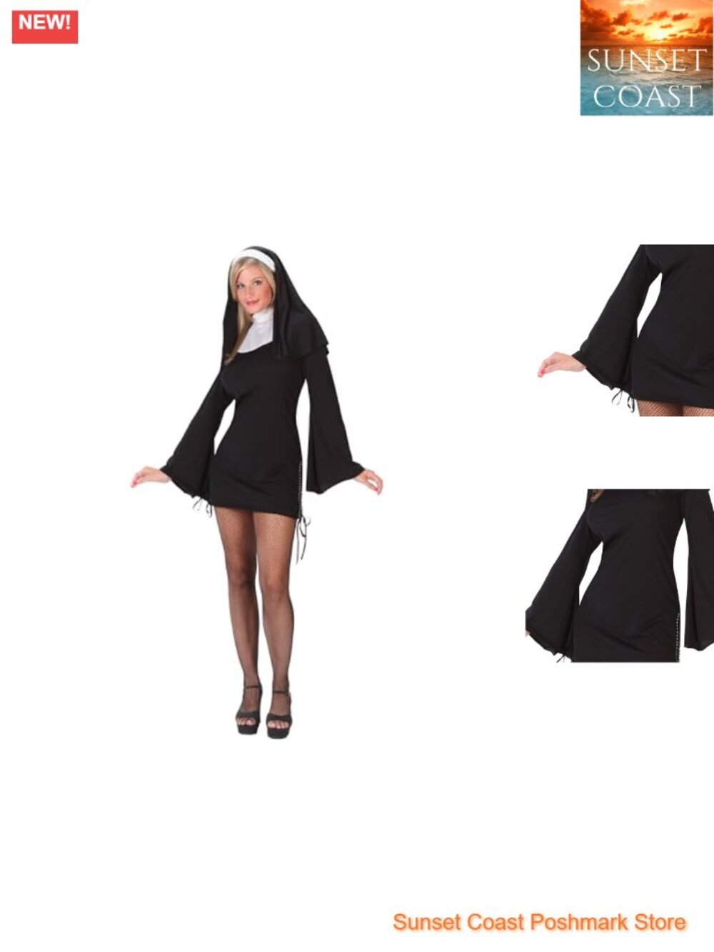 Women's Naughty Nun Costume Dress with Habit